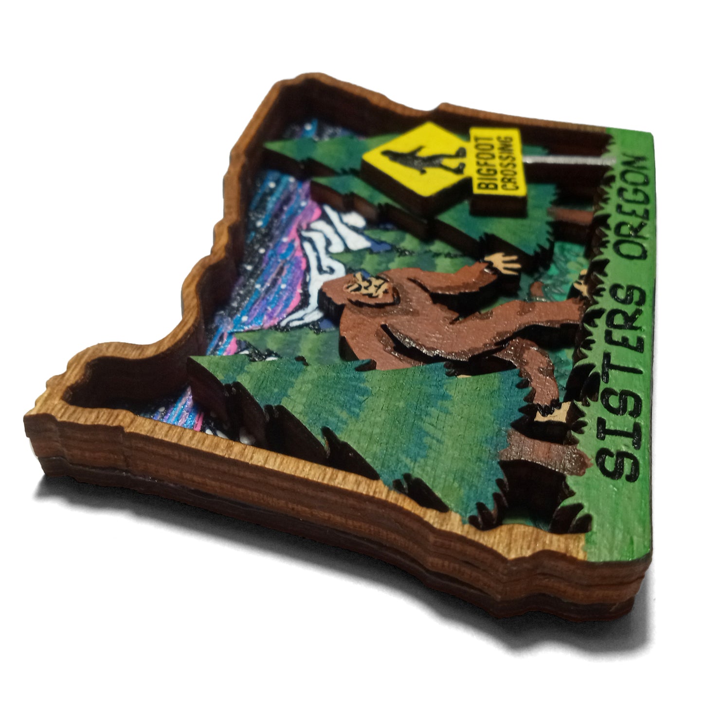 Mysterious Bigfoot Crossing Oregon Magnet