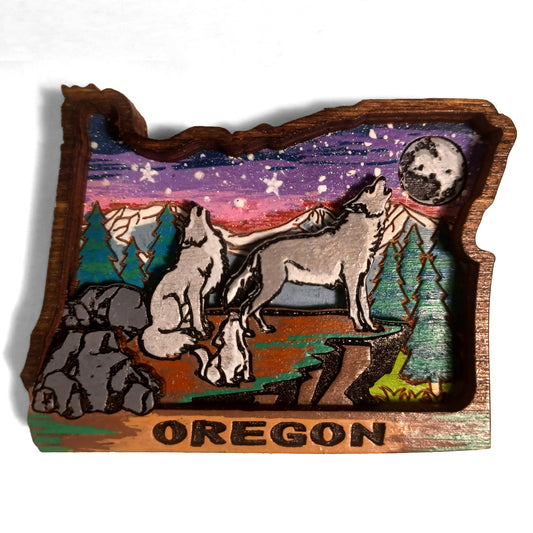Howling Wolves Oregon 3D Magnet